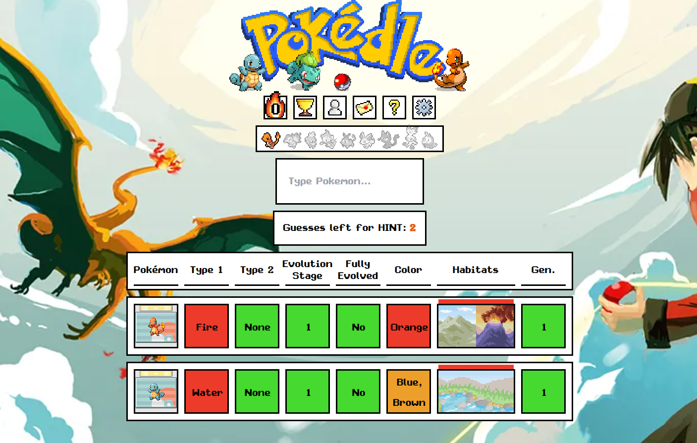 pokedle classic mode step 2